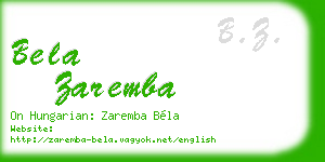 bela zaremba business card